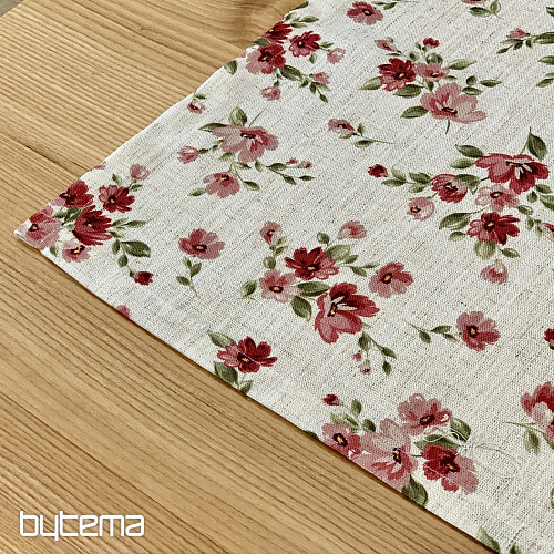 Prt in šal FLOWERS LINO rdeč