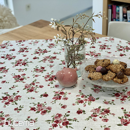 Prt in šal FLOWERS LINO rdeč