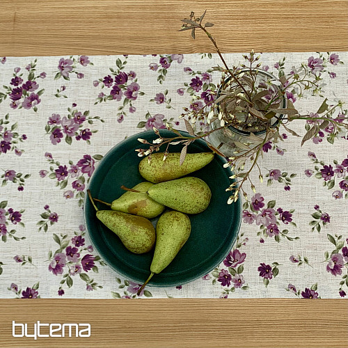 Prt in šal FLOWERS LINO vijoličen