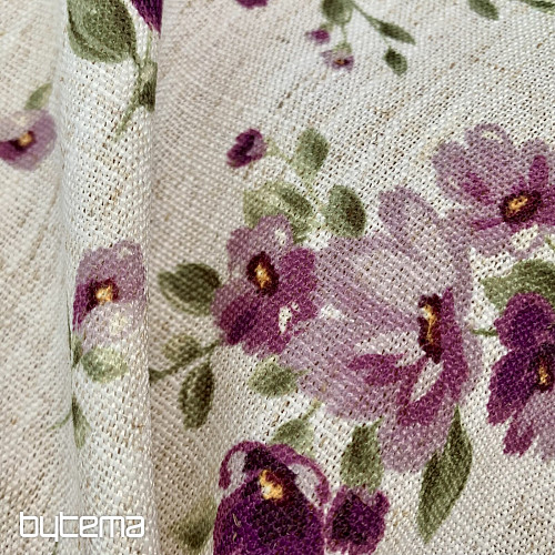 Prt in šal FLOWERS LINO vijoličen