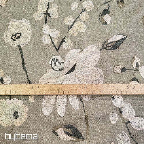 Dekorativna tkanina RICAMATO VEZENINA z lanom