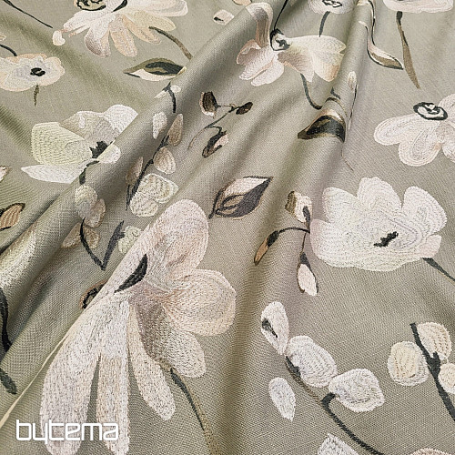 Dekorativna tkanina RICAMATO VEZENINA z lanom