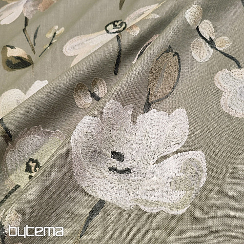 Dekorativna tkanina RICAMATO VEZENINA z lanom