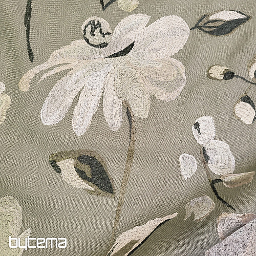 Dekorativna tkanina RICAMATO VEZENINA z lanom