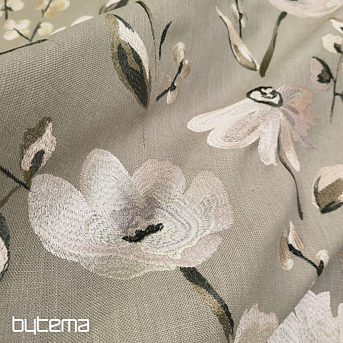 Dekorativna tkanina RICAMATO VEZENINA z lanom