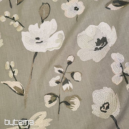 Dekorativna tkanina RICAMATO VEZENINA z lanom