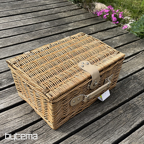Piknik košara GARDEN bež karo za 4 osebe