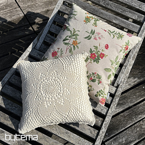 Čipkasta okrasna prevleka FLOWER bež