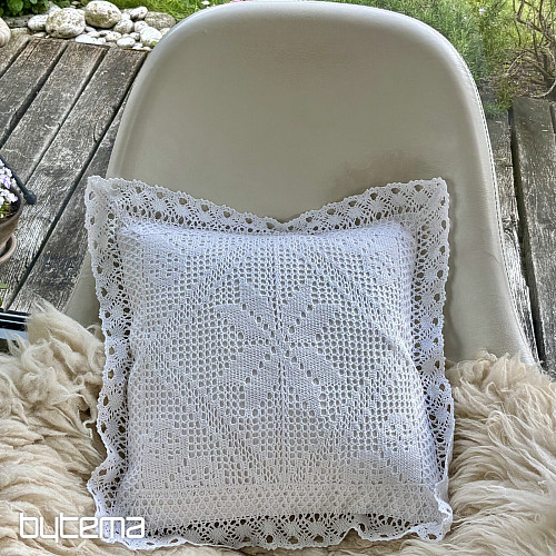 Čipkasta okrasna prevleka LACE bela