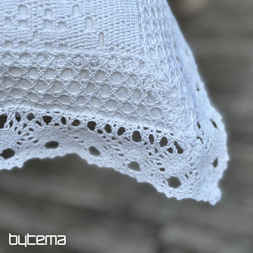 Čipkasta okrasna prevleka LACE bela