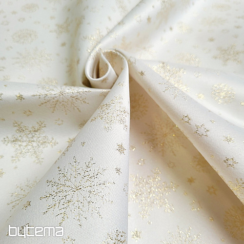 Dekorativna teflonska tkanina FLAKES COPO LUREX zlata