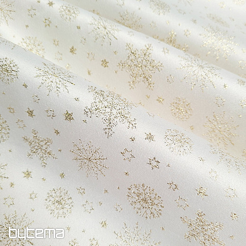 Dekorativna teflonska tkanina FLAKES COPO LUREX zlata