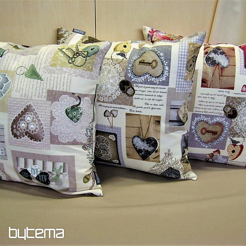 Dekorativna tkanina HEART SHABBY bež