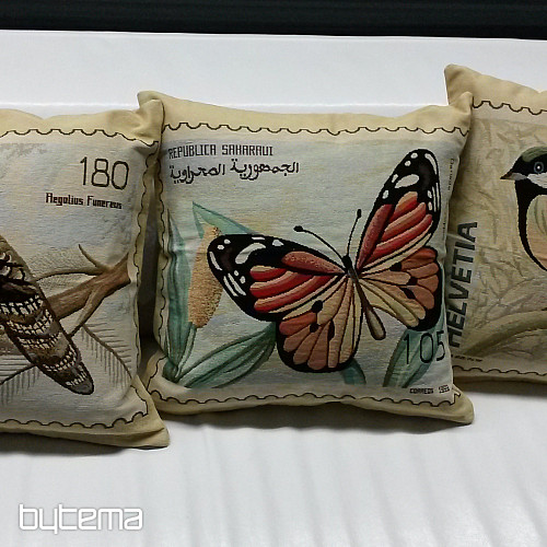 Okrasna prevleka za blazino POST STAMP BIRDS