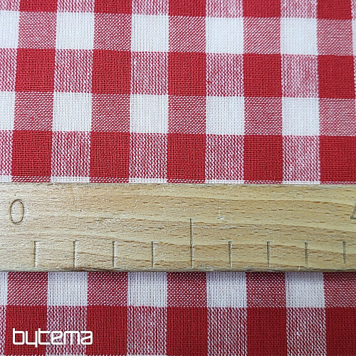 Dekorativna tkanina KANAFAS rdeča 1x1 cm