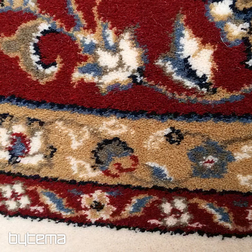 Okrogla volnena preproga ORIENT krem, bordo obroba