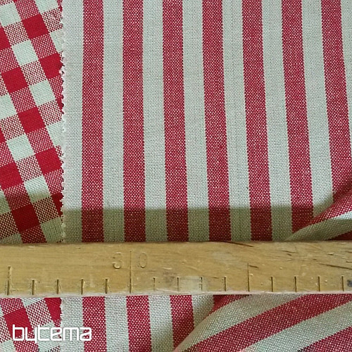 MERIGNAC karo tkanina bež/rdeča