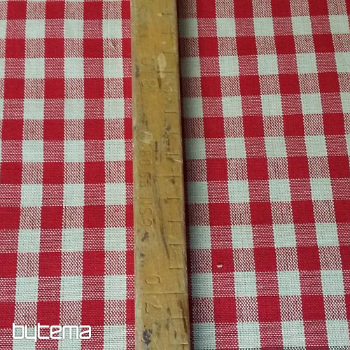 MERIGNAC karo tkanina bež/rdeča