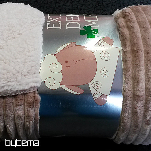 odeja iz mikrovlaken EXTRA MEHKA OVČJA ŽEMLJASTA OBLOGA - lešnikove barve