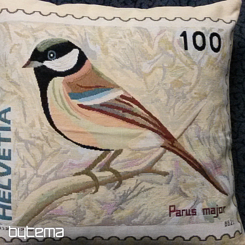 Okrasna prevleka za blazino POST STAMP BIRDS
