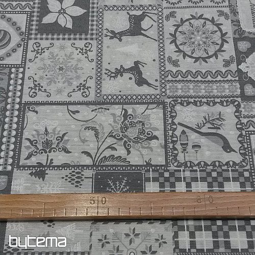 Dekorativna tkanina Božič TIROL siva