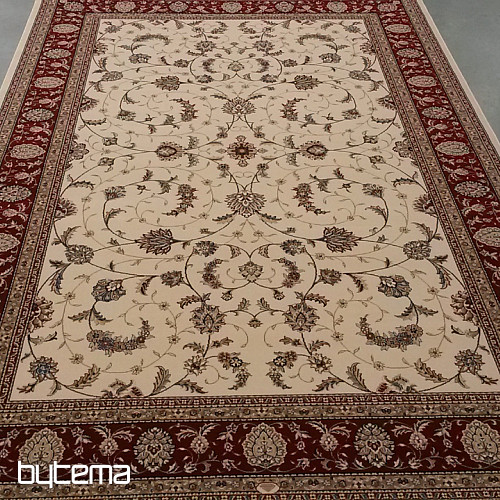 Volnena klasična preproga ORIENT krem, bordo obroba