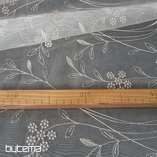 Vezena luksuzna zavesa GERSTER 11443 bela - bež