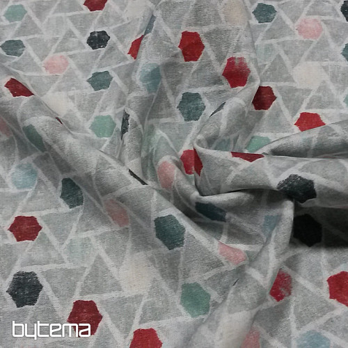 Bombažna tkanina PETI MOKKA GEO rdeča