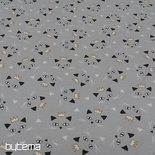 Bombažna pletenina MAOUCHA CAT siva