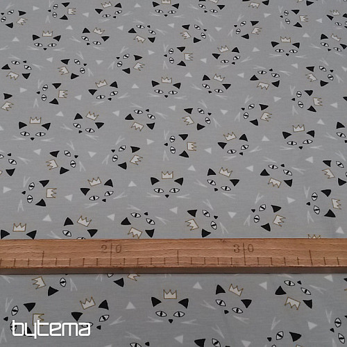 Bombažna pletenina MAOUCHA CAT siva