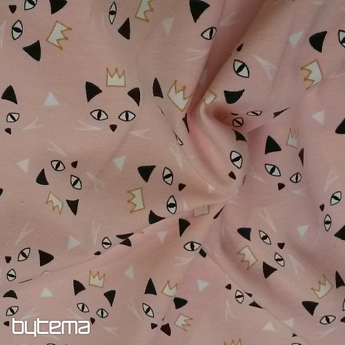 Bombažna pletenina MAOUCHA CAT roza