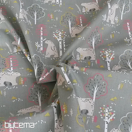 FERDA BEAR bombažna tkanina olivno zelena