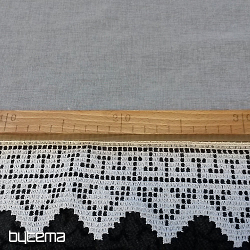 Vitražna zavesa vezena 81864 bela