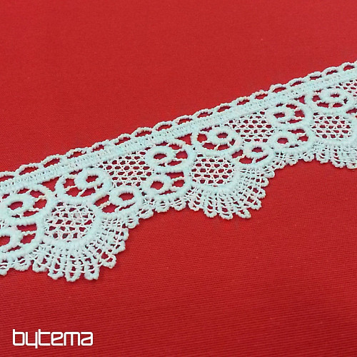 Čipka 5555/0010 5,3 cm bela mat