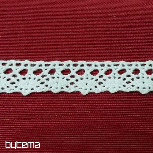 Bombažna čipka 405/101 18mm bela mat