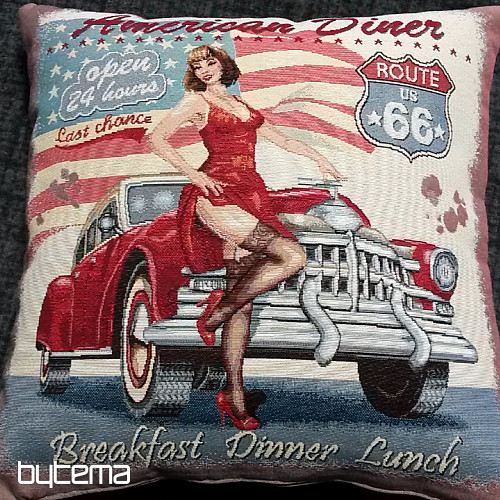 Prevleka za blazino iz tapiserije AMERICAN DINER ROUTE 66