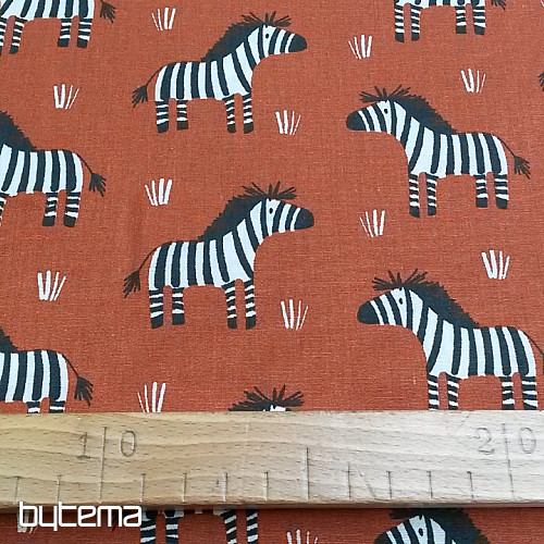 Bombažna tkanina ZEBRA rjava