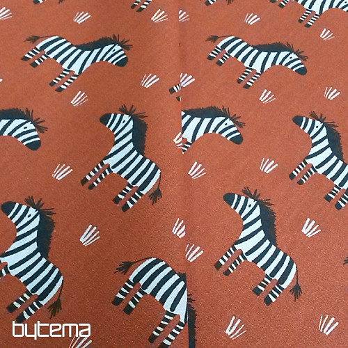 Bombažna tkanina ZEBRA rjava
