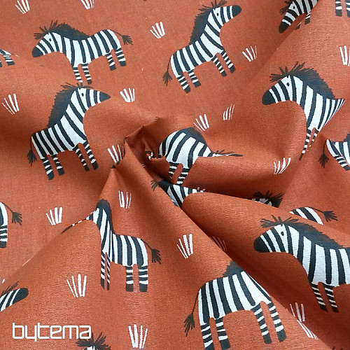Bombažna tkanina ZEBRA rjava