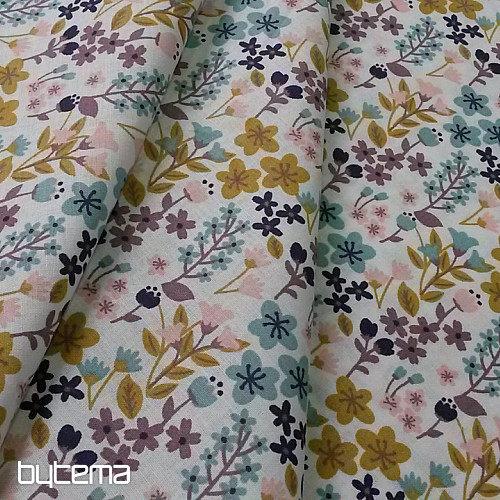 MILA FLOWERS bombažna tkanina