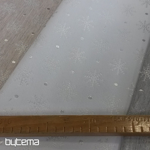 Božično dekorativno blago za prte Flake siva 081 širina 280