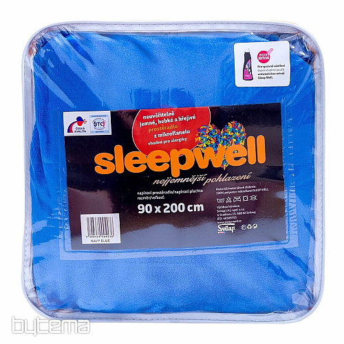 Mikro flanelasta rjuha SLEEP WELL temno modra