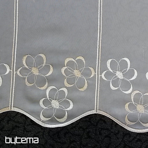 Vitražna zavesa vezena V2914 bela