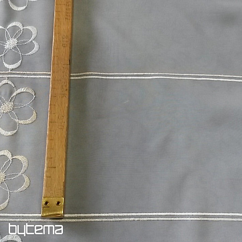 Vitražna zavesa vezena V2914 bela