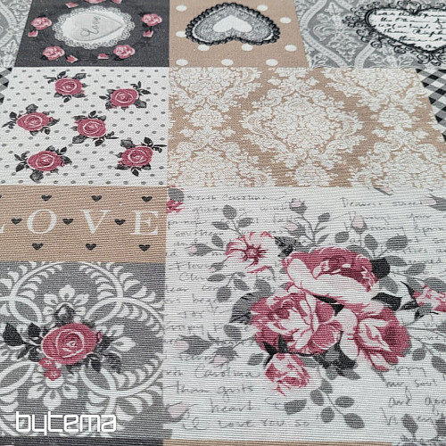 Dekorativna tkanina LIA siva patchwork