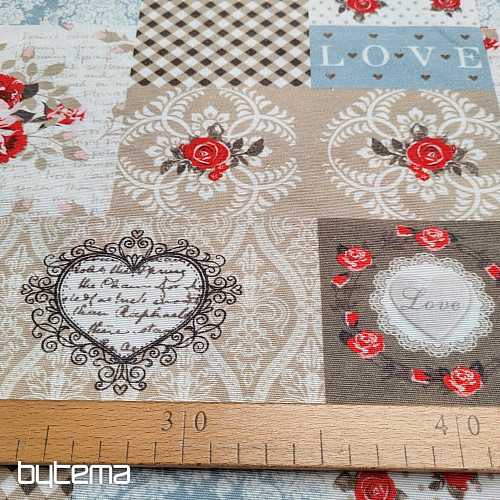 Dekorativna tkanina LIA bež patchwork