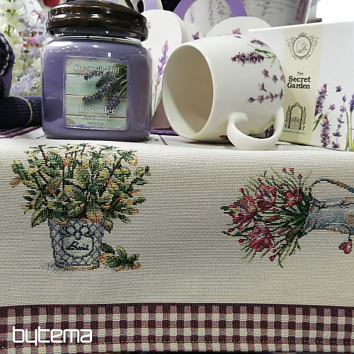 Prevleka za blazino iz gobelina CVETJE IZ BAZILIKE PROVANSE