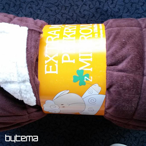 Odeja iz mikrovlaken EXTRA SOFT OVČJI šiv RJAVA
