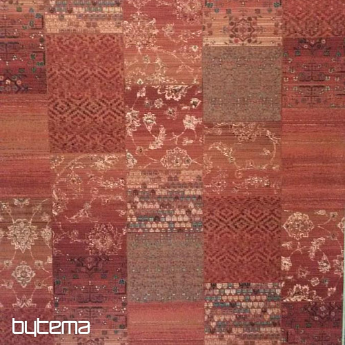 Luksuzne volnene preproge ROYAL PATCHWORK rdeče