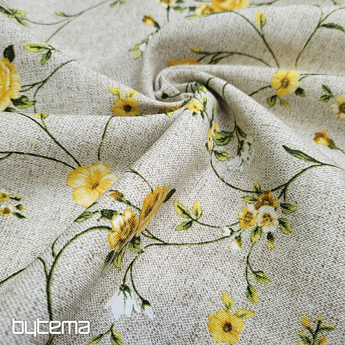 Dekorativna tkanina Flowers RAME rumena